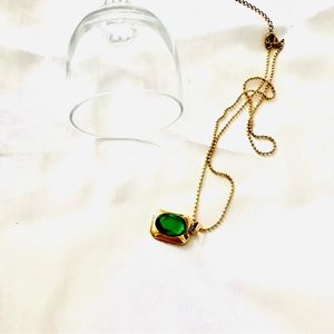 18k Gold plated Emeral beads Necklace